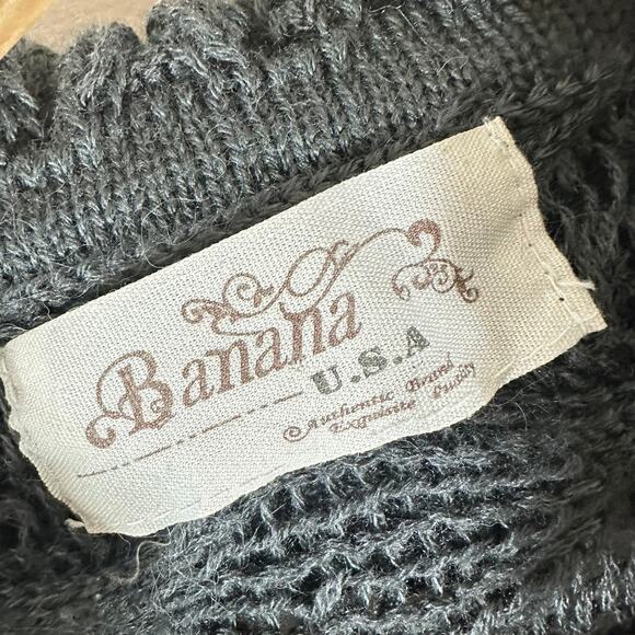 Banana Wool Blend Sweater Vest Cowl Turtle Neck Fishermens Womans size‎ Large - Picture 5 of 11